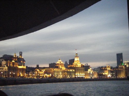 A view of Shanghai from the ferry we took crossing the bund. Very nice.