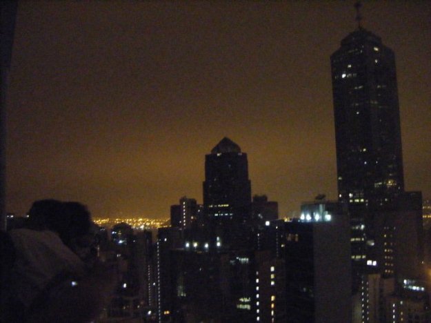 A view of the Hong Kong skyline from one of the clubs in LKF.