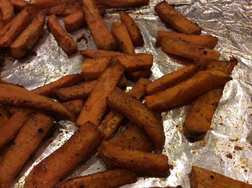 homemade spicy sweet potato wedges
